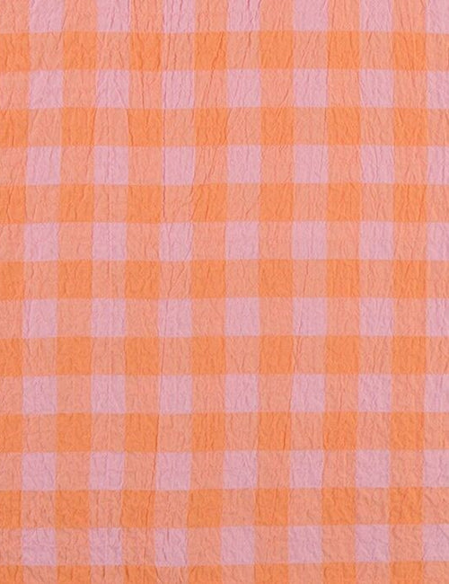 Fabric: Melon Gingham Cotton